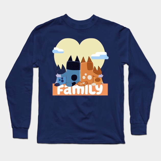 Blue Family Love Long Sleeve T-Shirt by FOUREYEDESIGN